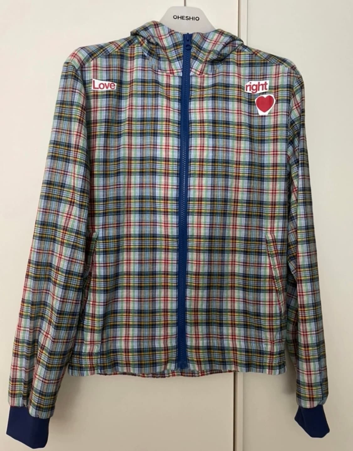 더뮤지엄비지터 LOVE CHECK JACKET 사이즈s 상품이미지1