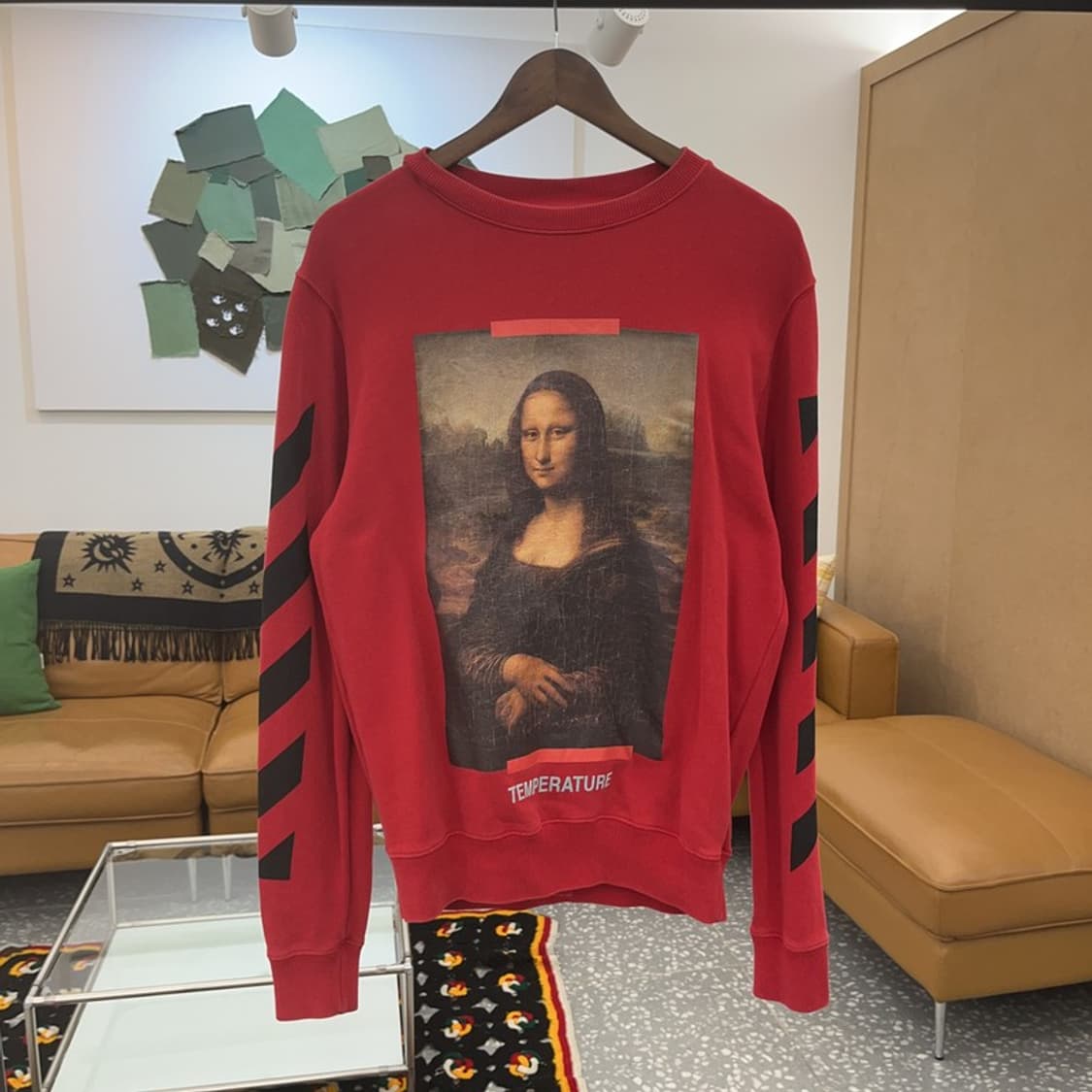 오프화이트 올드스쿨 모나리자 프린팅 맨투맨 XXS C06580 상품이미지3