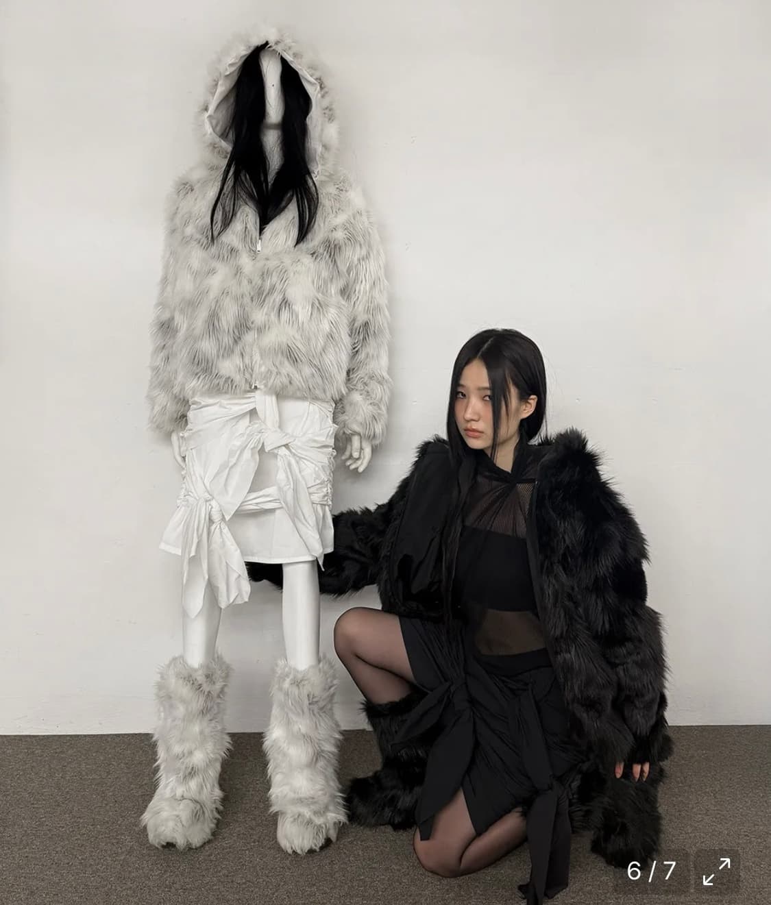 [새상품] 나체 리버시블 후드 퍼 자켓 크림 0사이즈 상품이미지3