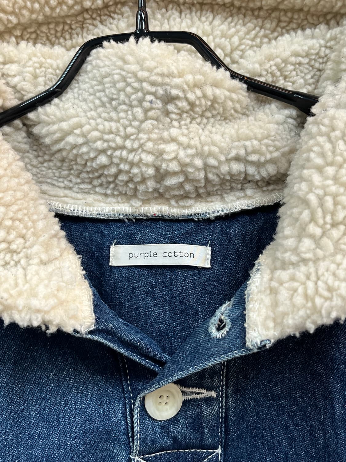 Purple Cotton 퍼플코튼 오버핏 데님 플리스 아노락 상품이미지2