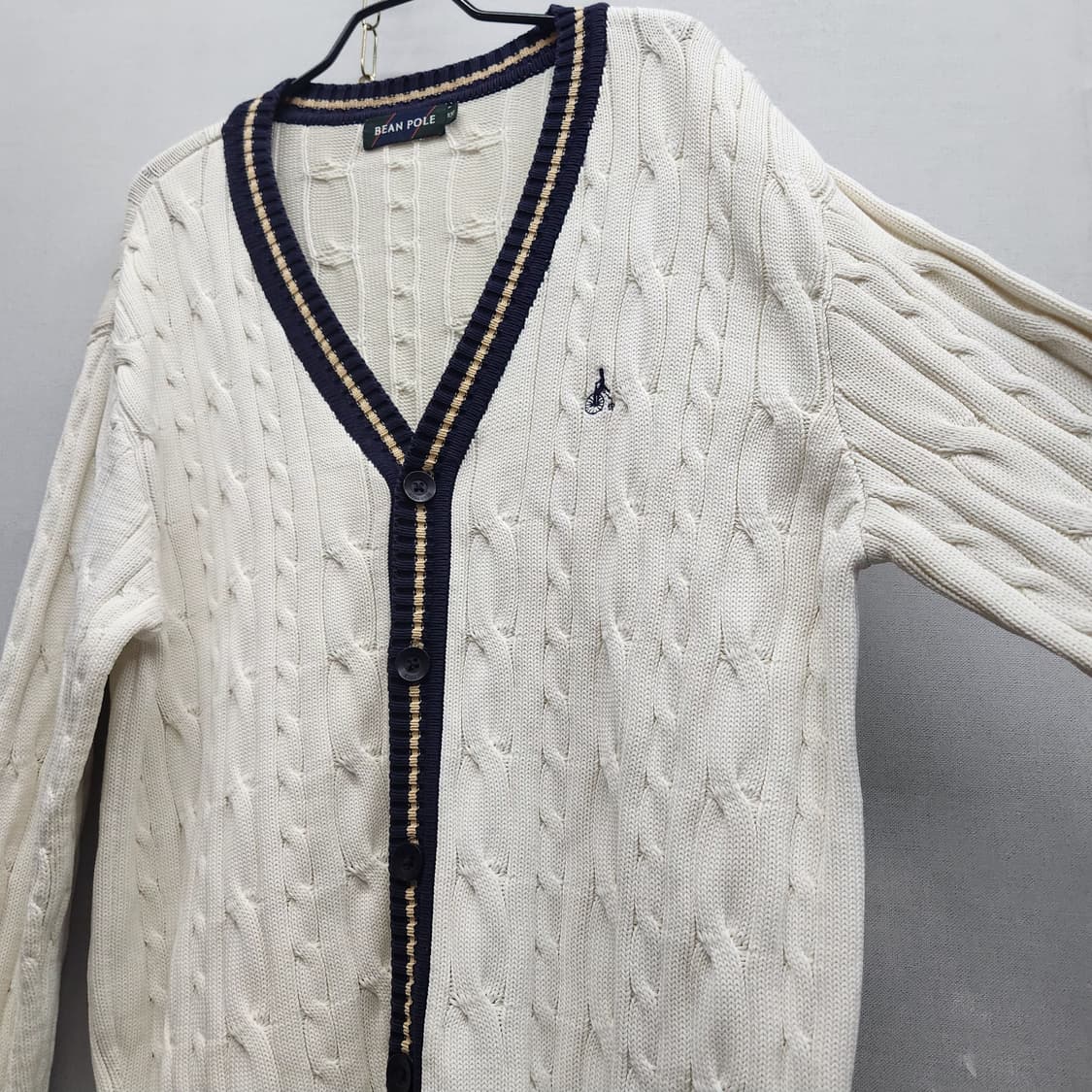 빈폴 로고 꽈배기 니트 코튼 가디건100(L) 상품이미지3