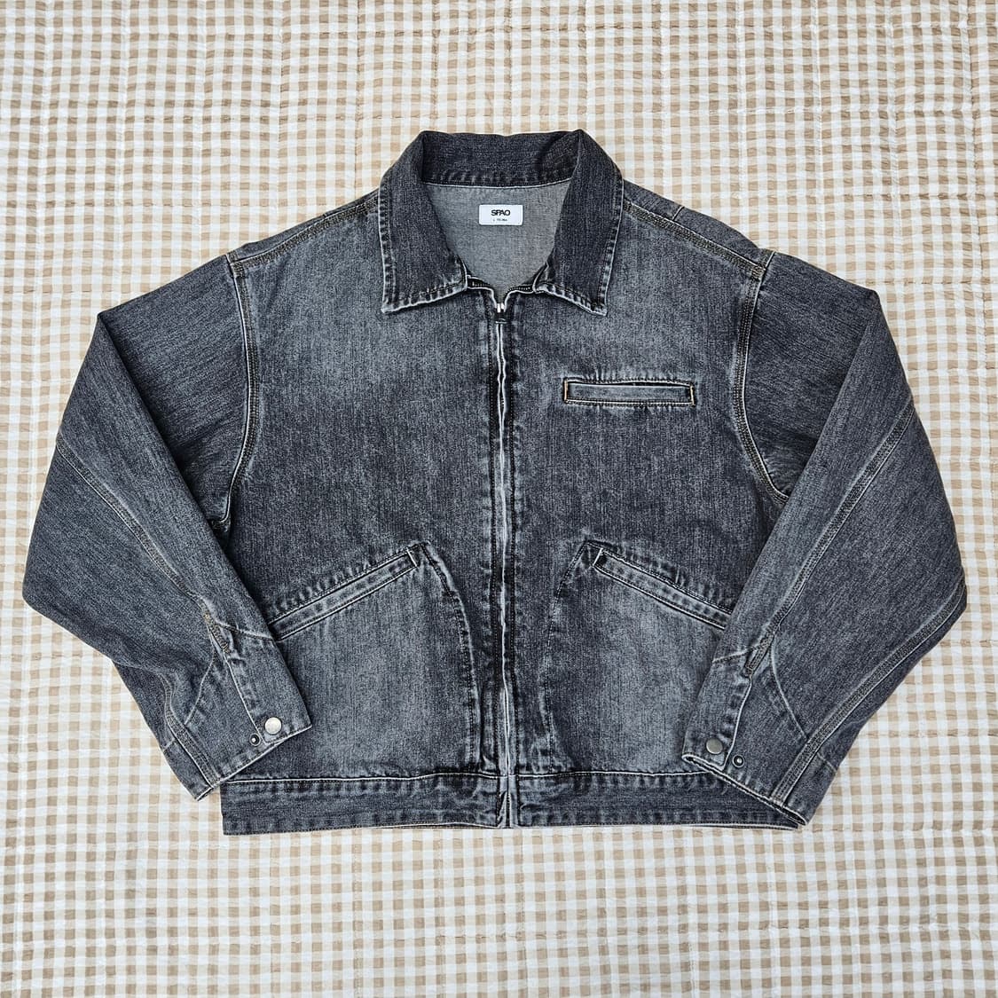 스파오 집업 데님 청자켓 남자100 상품이미지2
