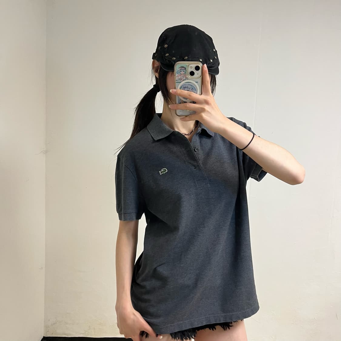 Lacoste grey collar t-shirt 상품이미지2