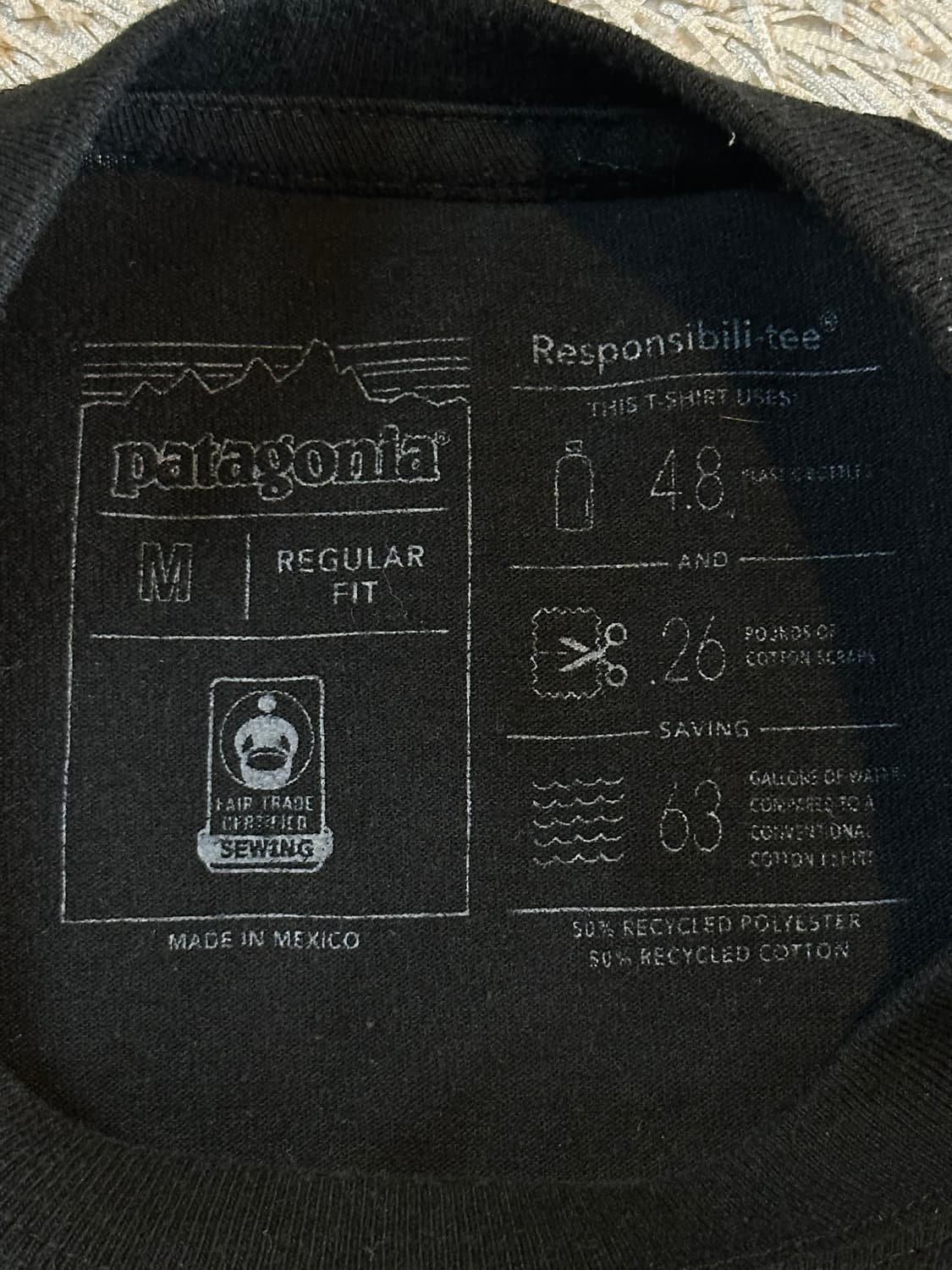 파타고니아 PATAGONIA 백프린팅 반팔 티셔츠 블랙 상품이미지4