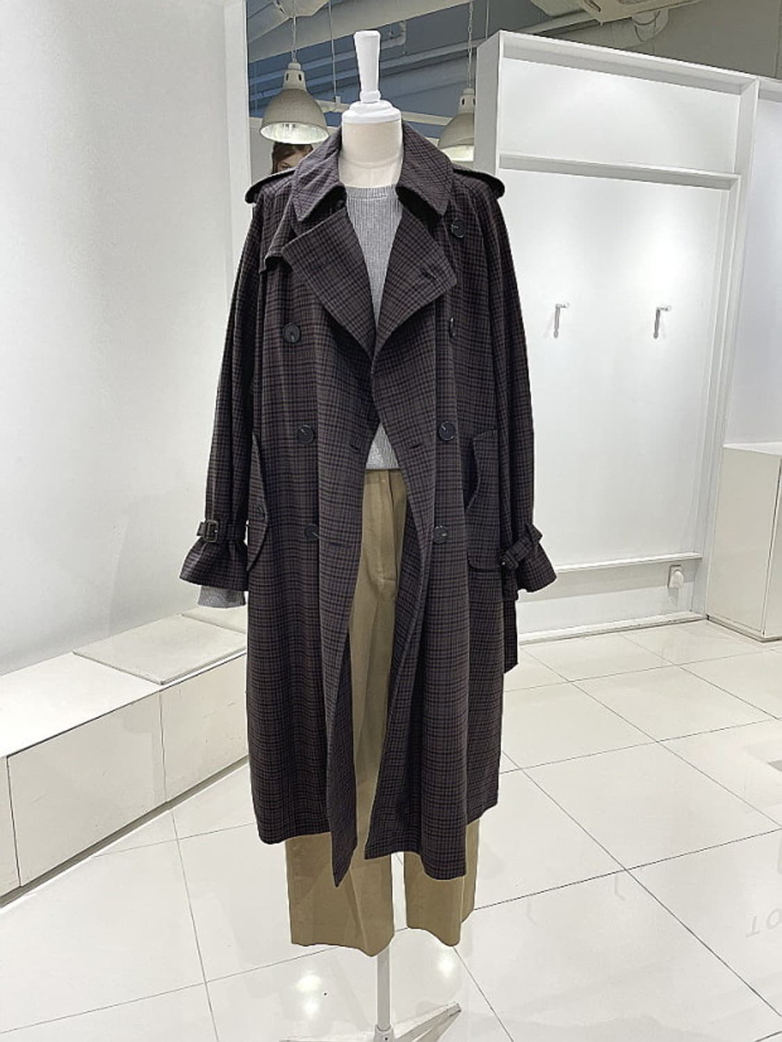 스튜디오톰보이 체크 트렌치코트   상품이미지1