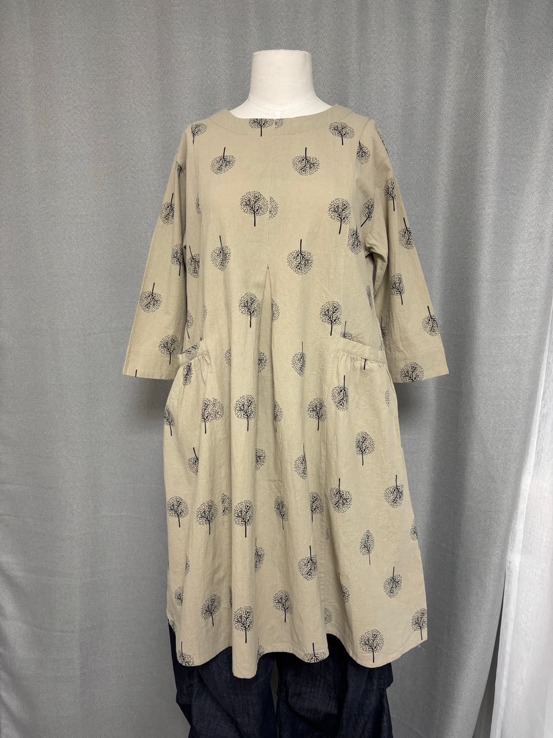 트리 패턴 빈티지 벌룬 원피스 상품이미지8