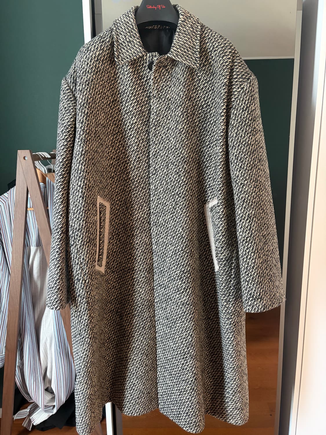 STU 오버사이즈 헤링본 코트 L 상품이미지1