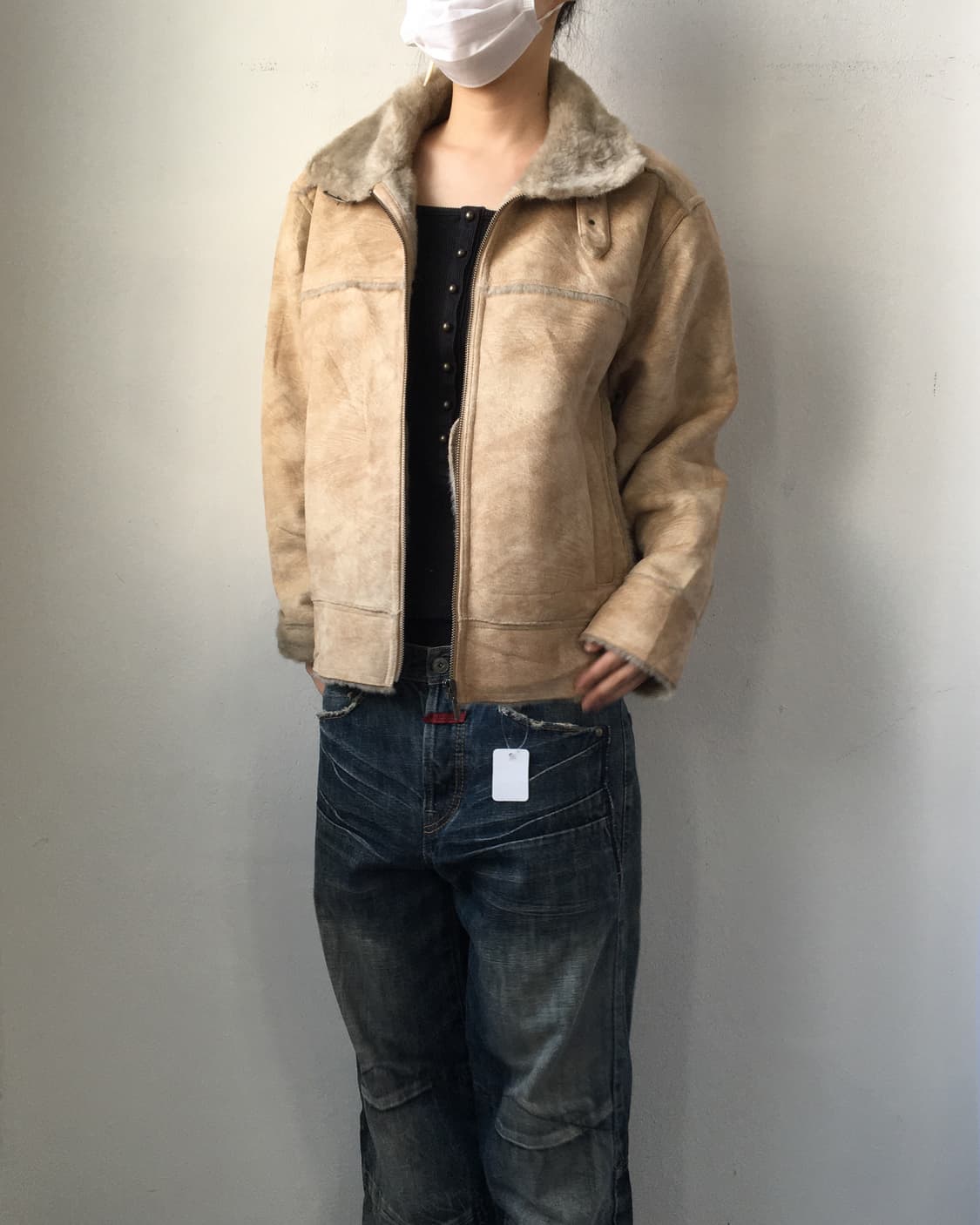 Belted grunge pattern high neck mustang 상품이미지7