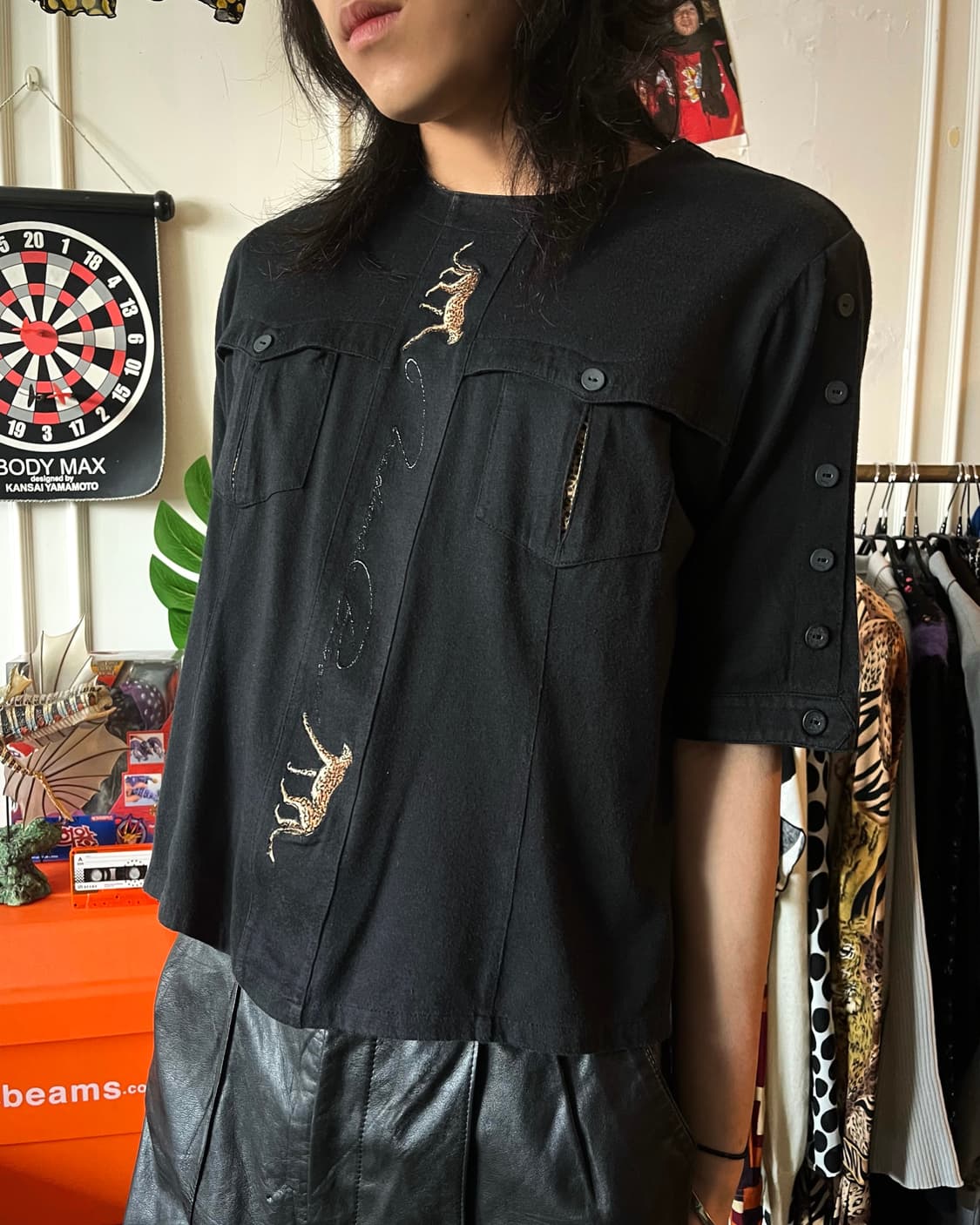 JPN Vintage Leopard Docking 1/2 T-Shirt 상품이미지2