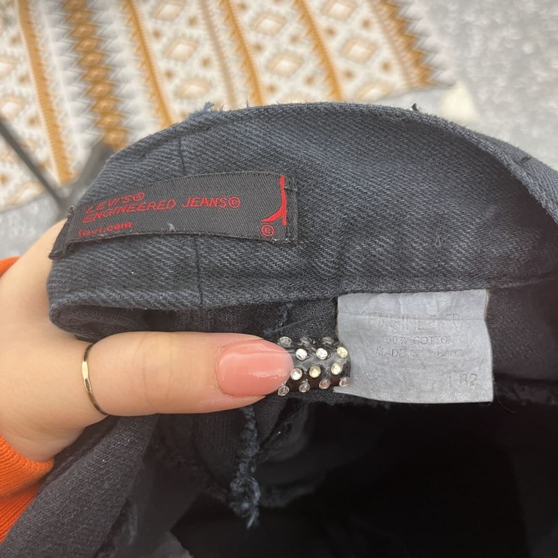 리바이스 엔지니어드진 빈티지 캐주얼 흑청 데님팬츠 32인치 C10527 상품이미지5