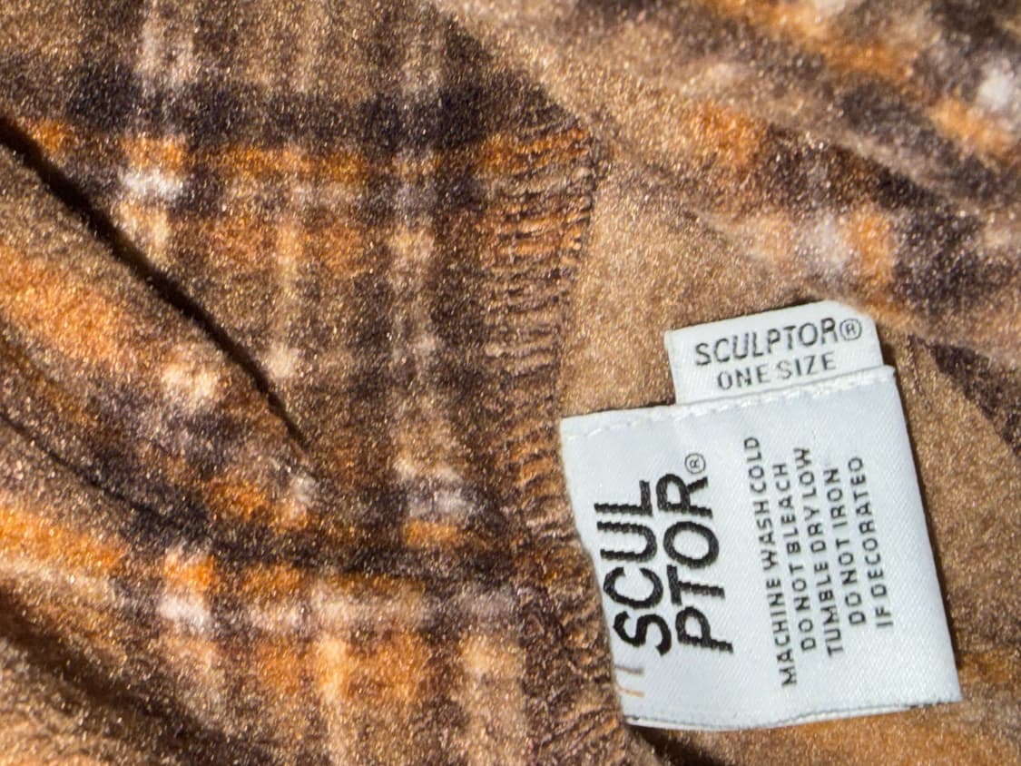 스컬프터 브라운 체크 후리스 후드티 상품이미지10