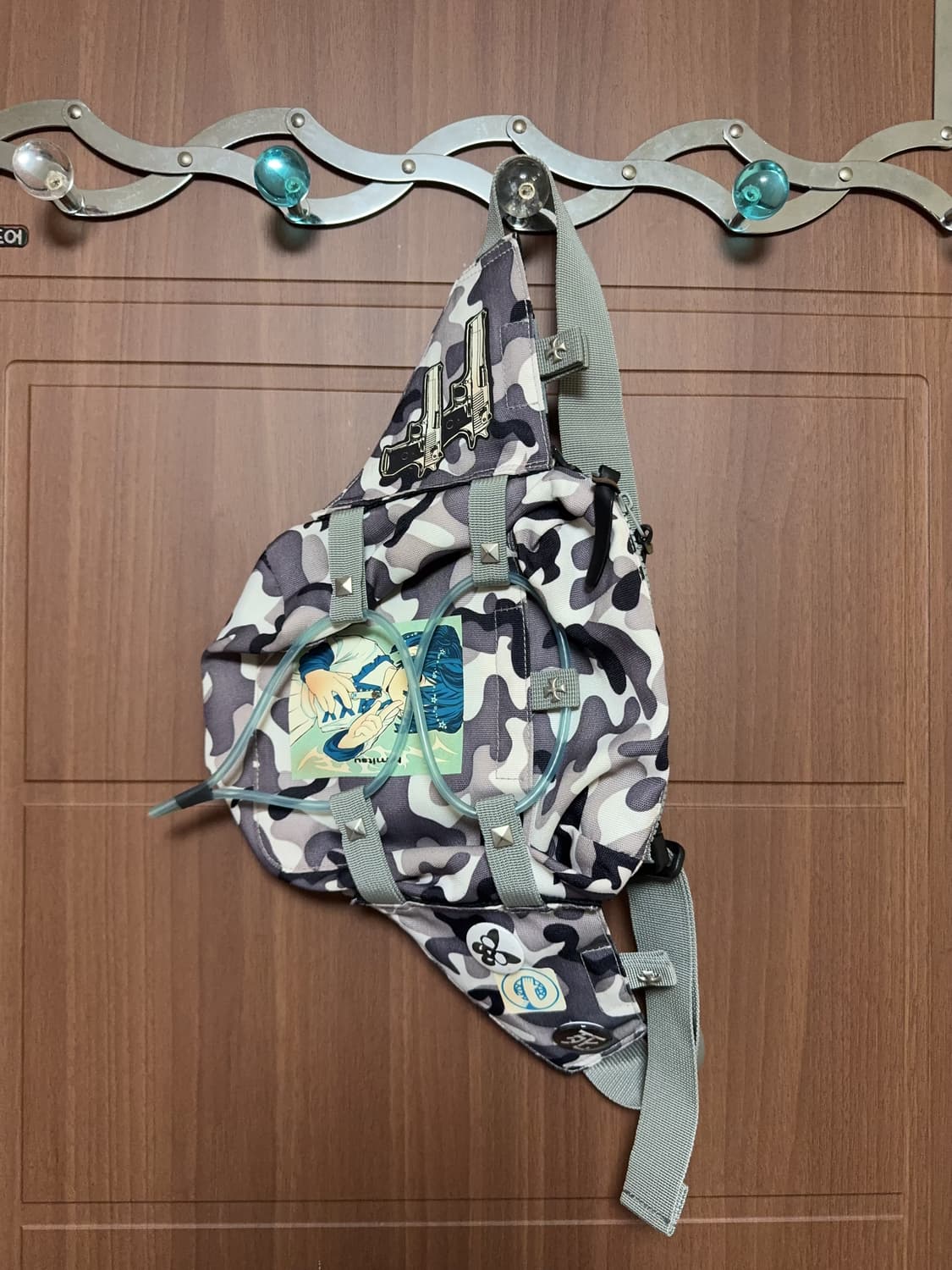 서브컬쳐 지뢰계 JIKO 카모 핸드메이드 슬링백 가방 상품이미지1