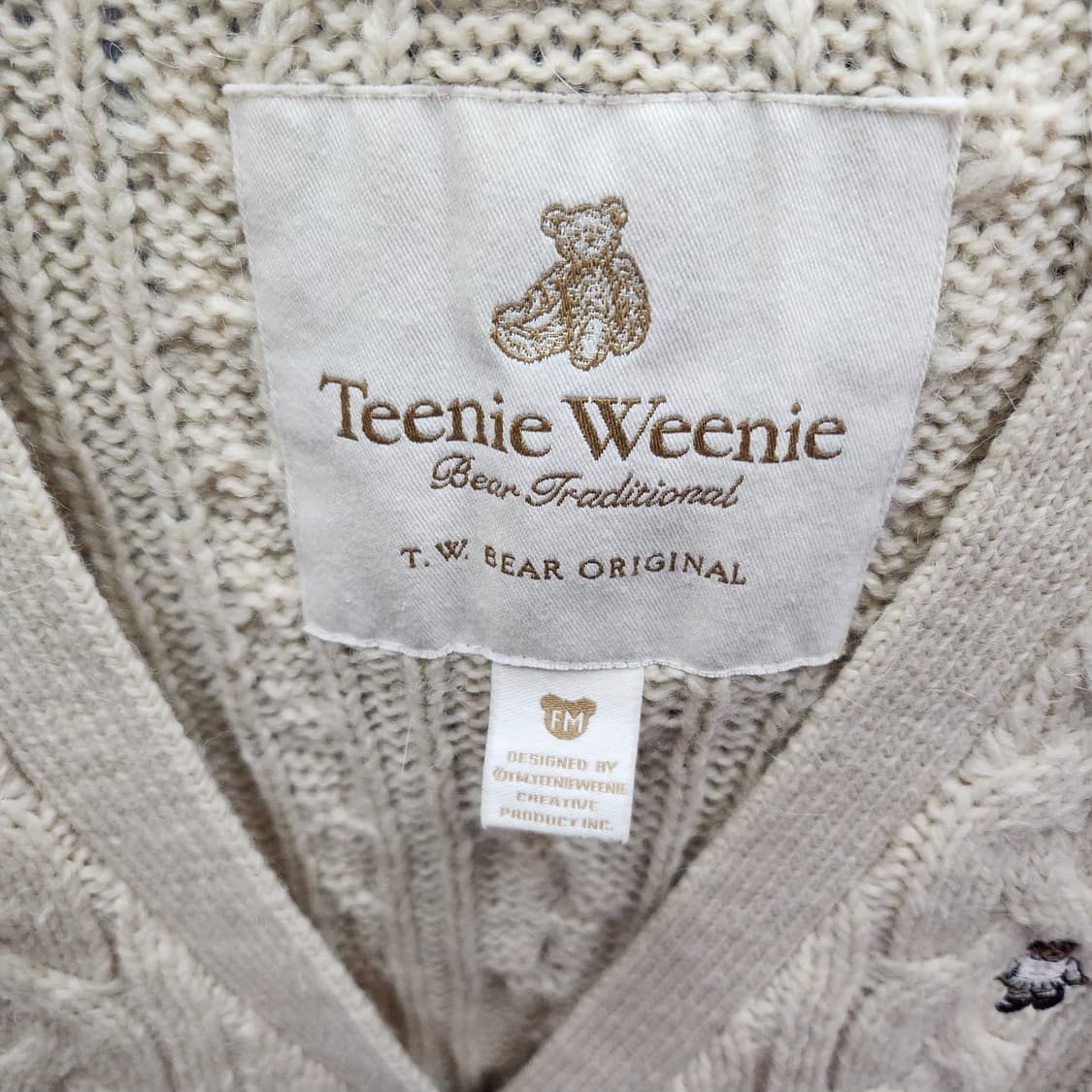 티니위니 로고  꽈배기 니트 가디건 M 상품이미지5