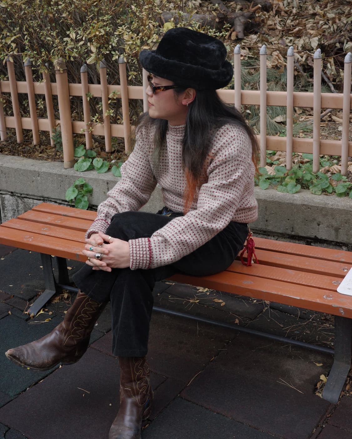 90‘s 빈티지 레드 버드아이 노르딕 스웨터 상품이미지5