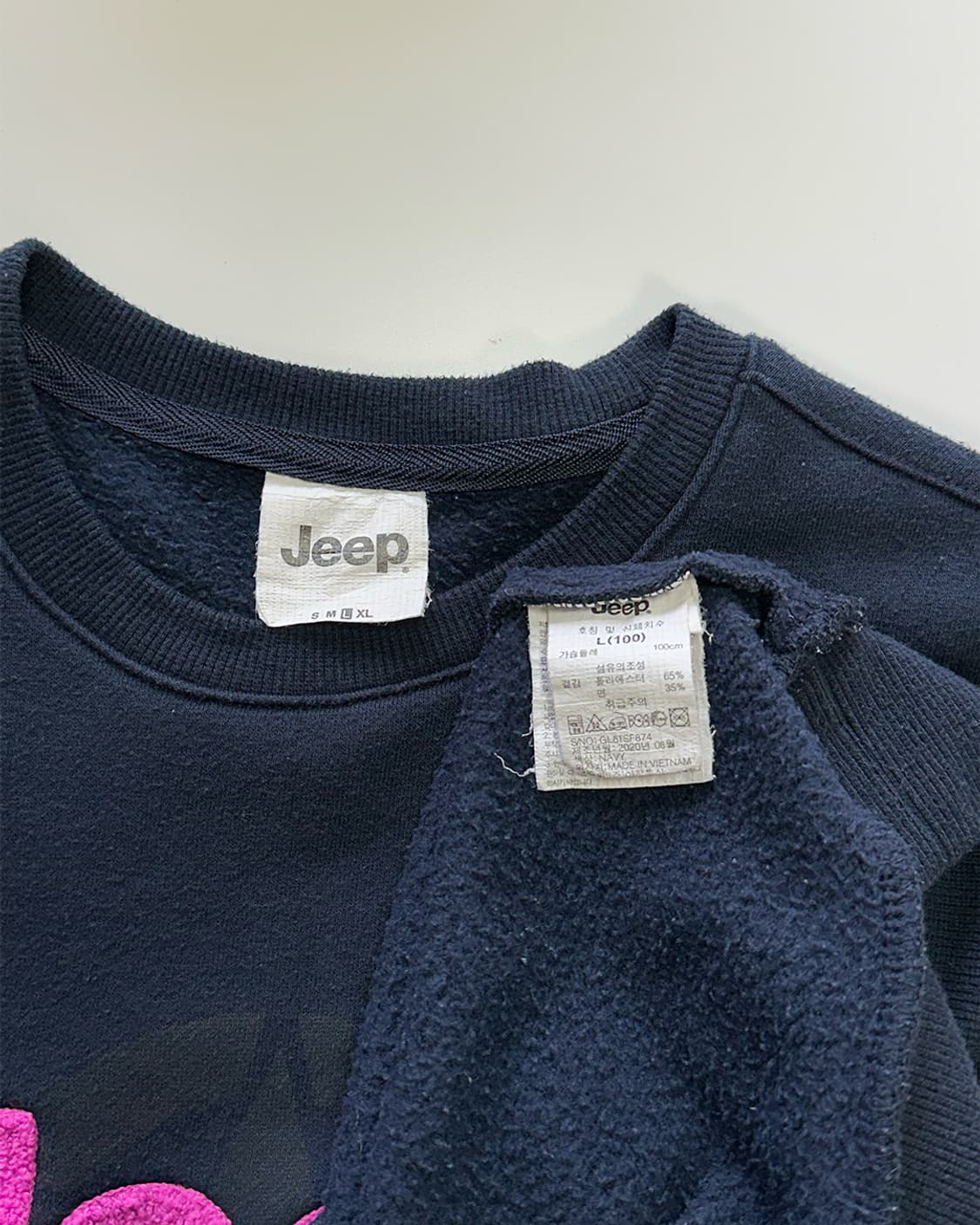 JEEP 기모 맨투맨 네이비 상품이미지4