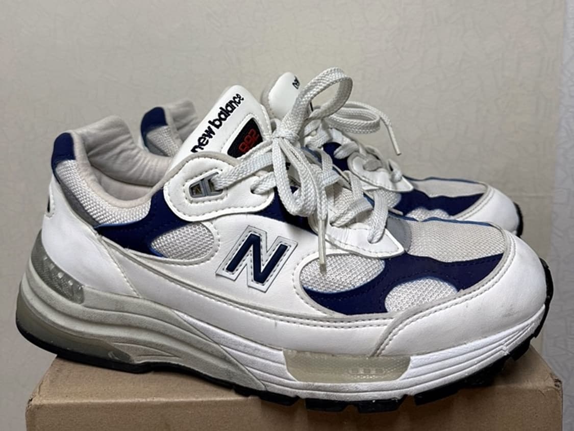 뉴발란스 992 USA 판매합니다. [화이트-네이비/260mm] 상품이미지1