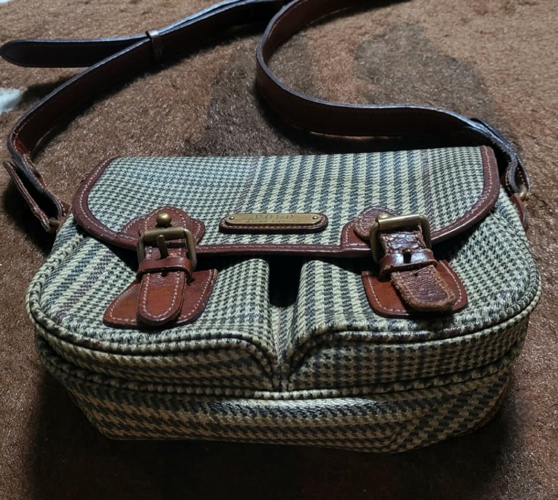 폴로 랄프로렌 남녀공용 체크 소형 크로스백 상품이미지3