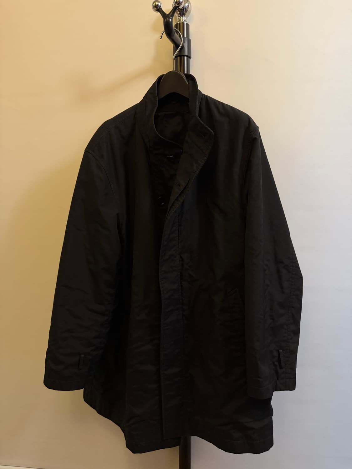 빈티지 하이넥 버튼 하프코트 상품이미지3