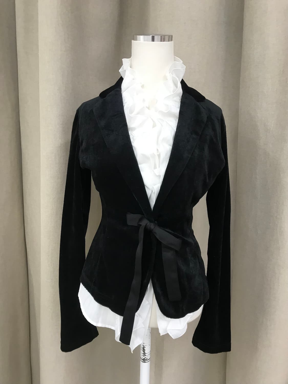 Black Velvet Ribbon Jacket 상품이미지2