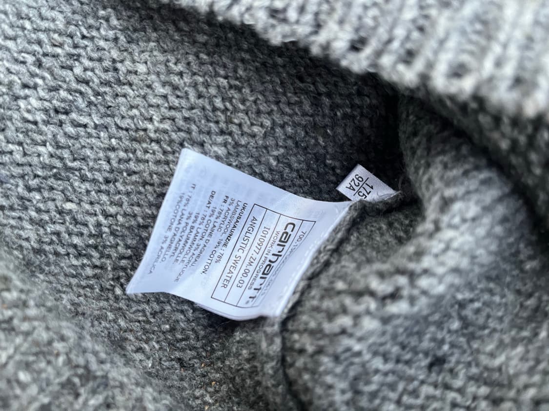 칼하트 그레이 아방핏 니트(m) 상품이미지4