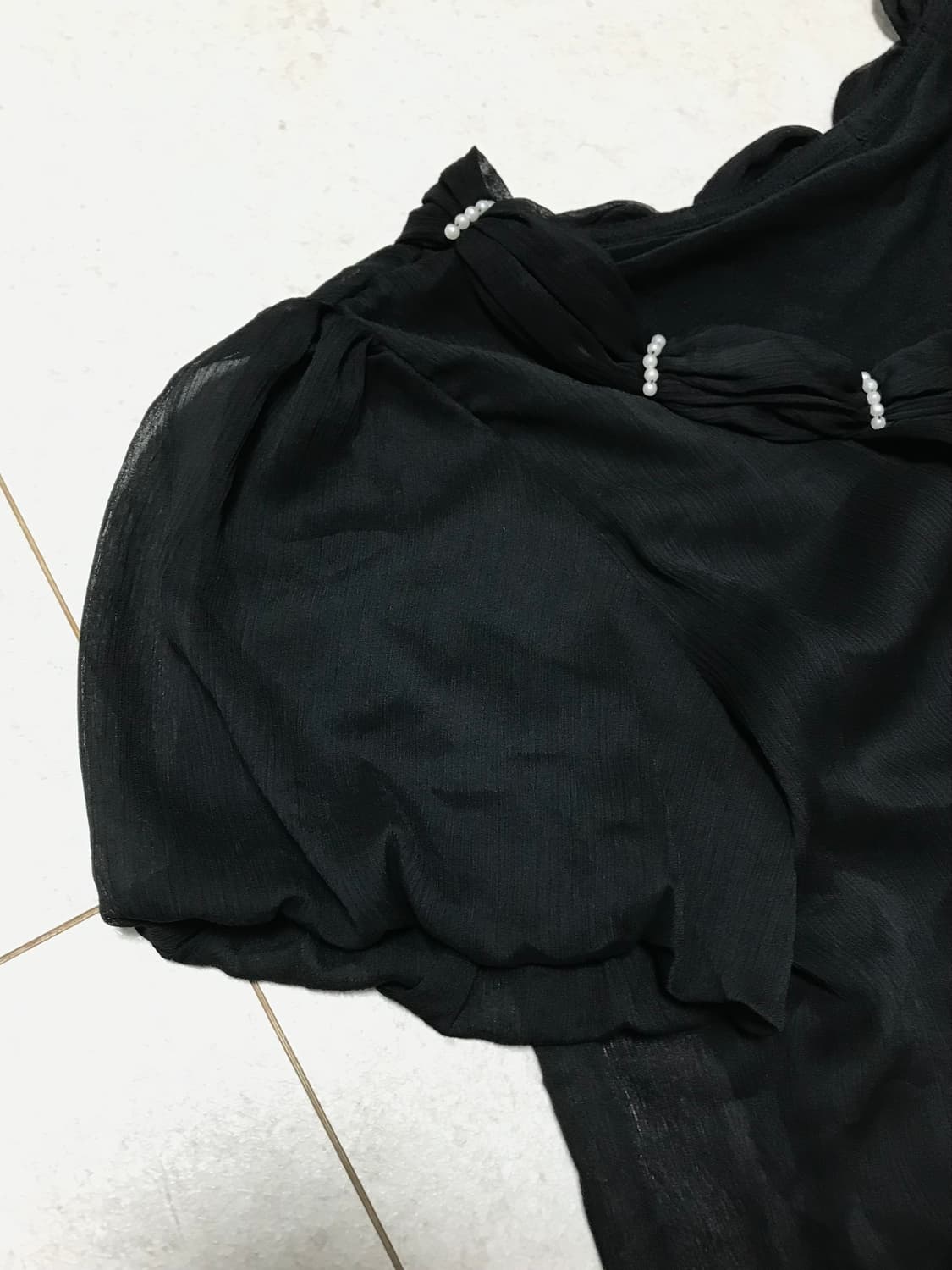 빈티지 대장 갸루 히메갸루 블랙 리본 블라우스 로걀 상품이미지4