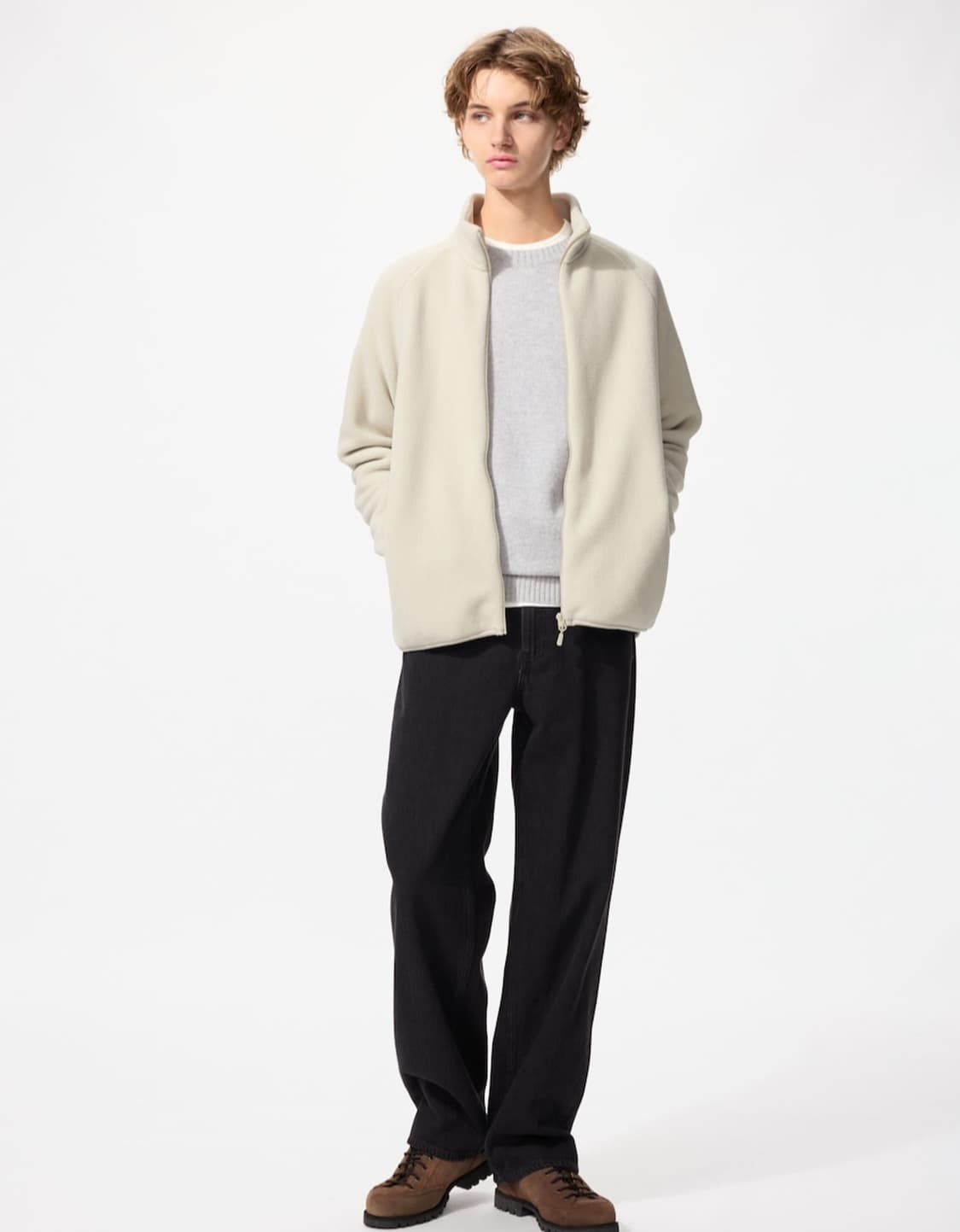 유니클로 아이보리 후리스(한 번 착용) 상품이미지4