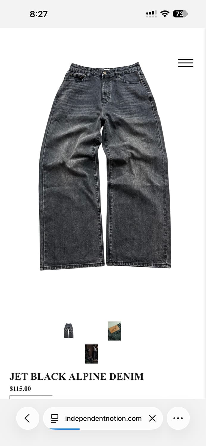 Indepdent notion 와이드레그 14oz 데님 상품이미지3