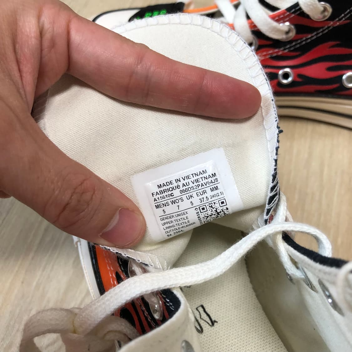 (240) 새상품 컨버스 CONVERSE 척 70 하이 블랙 레드 프레임 상품이미지6