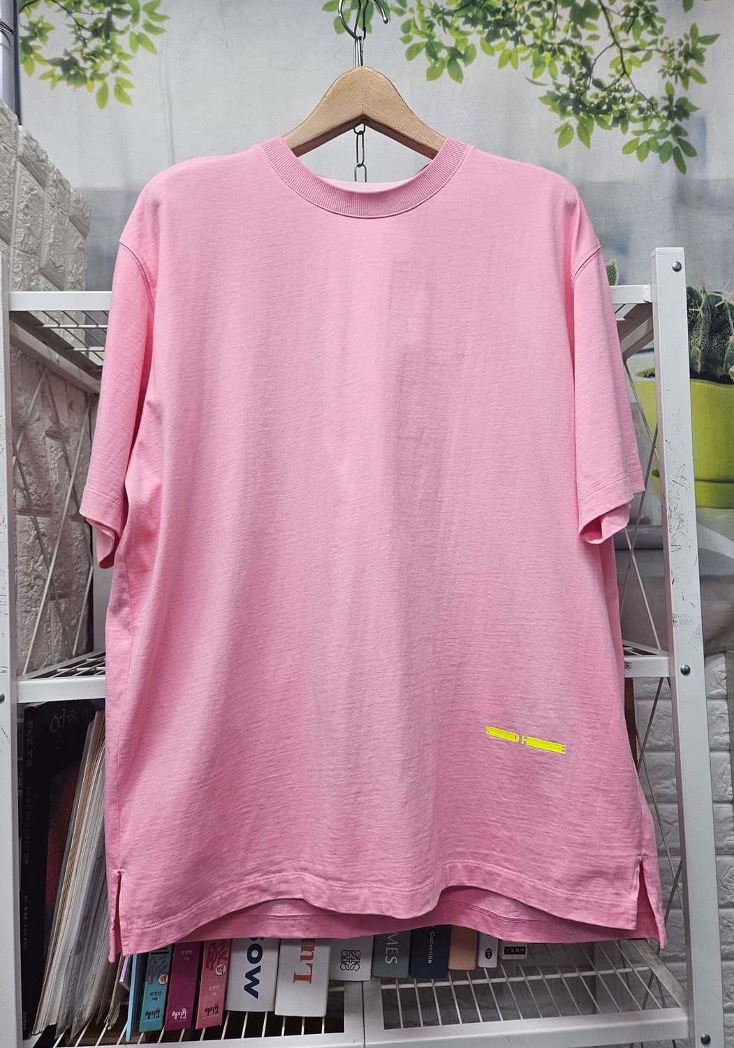 솔리드옴므 남성 반팔티 100 오버핏 핑크 그래픽 반팔티셔츠 MM89 상품이미지2