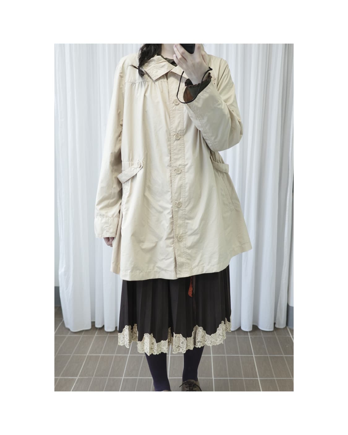 Topvalu light beige wind breaker 상품이미지3
