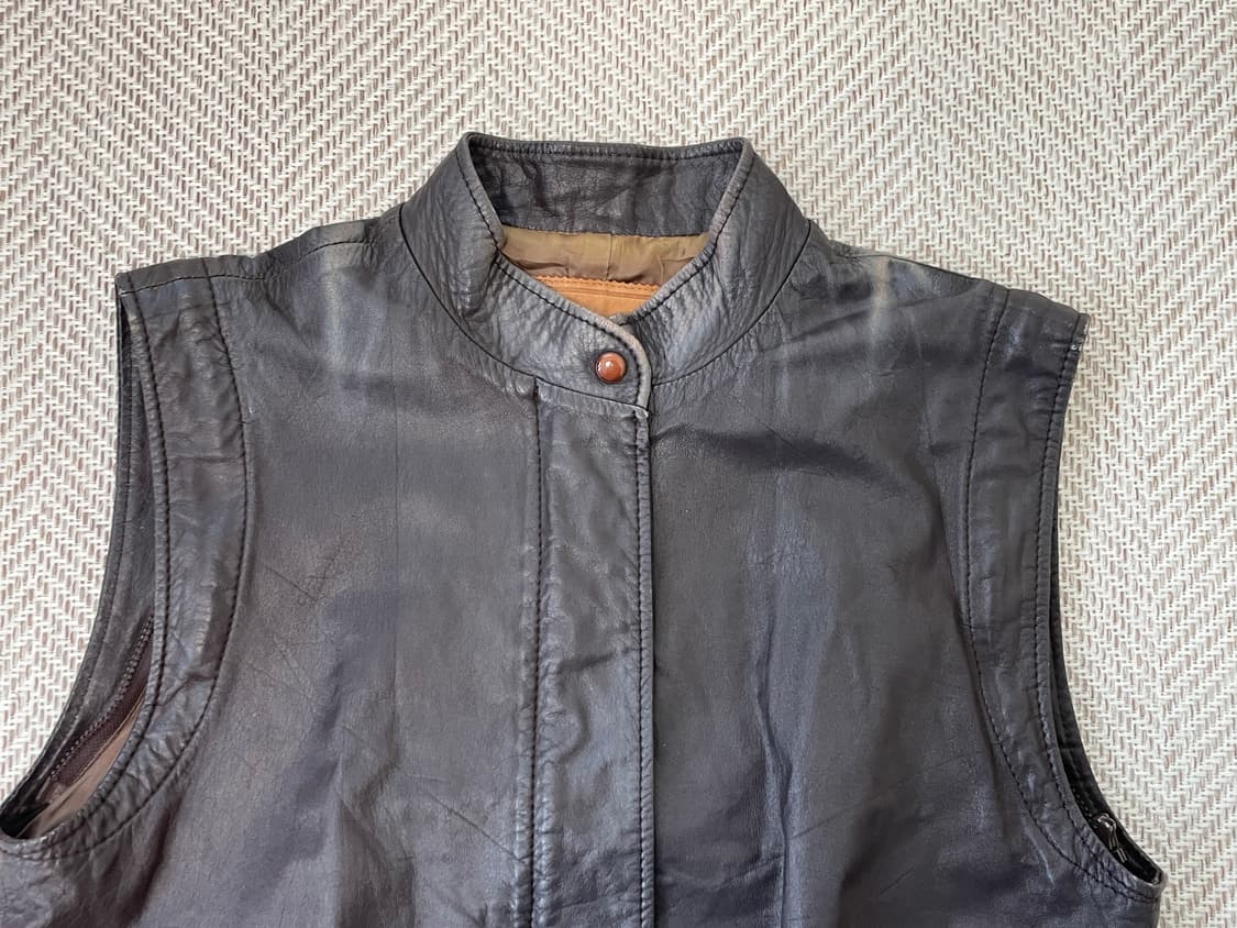 빈티지 REGINA 양가죽 레더 베스트  J03922 상품이미지4