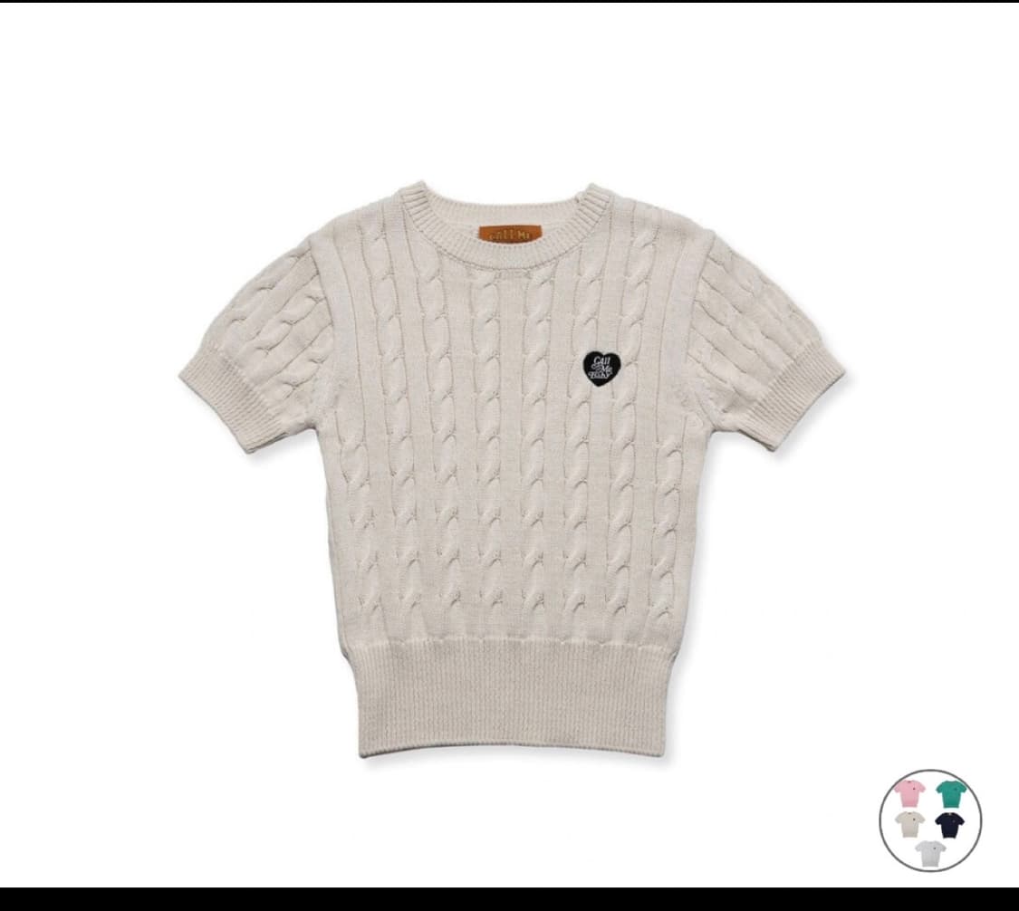 반팔니트 케이블 니트 아이보리 콜미베이비 상품이미지3
