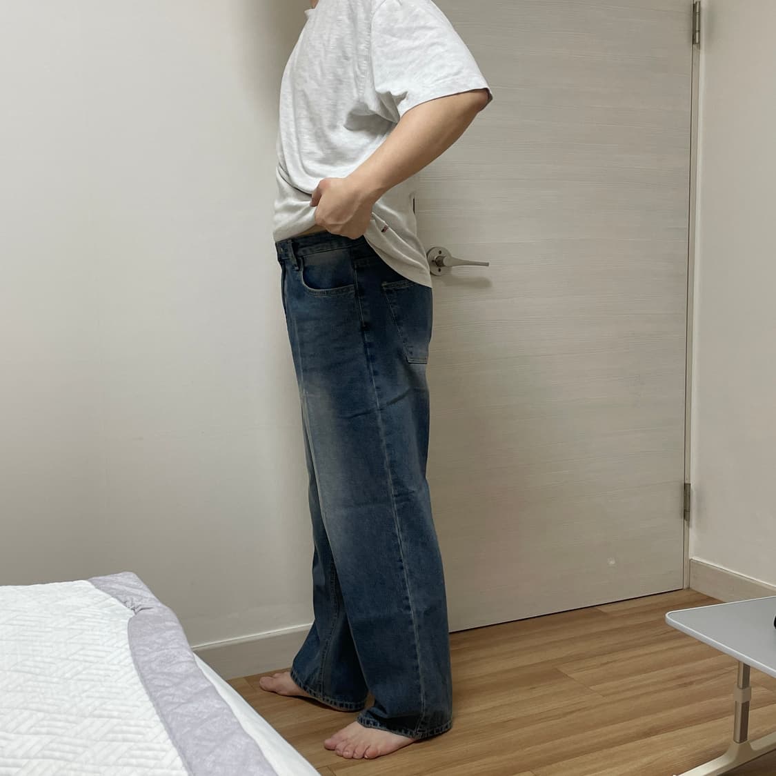 락커룸 히치 데일리 세미 와이드 데님팬츠 L (3종묶음판매)   상품이미지8