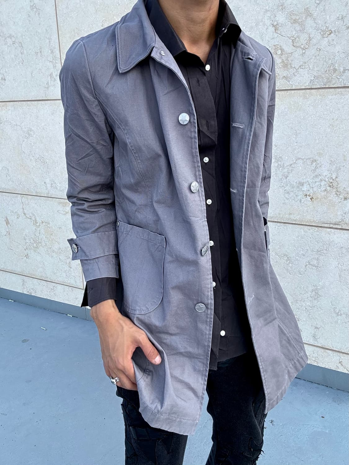 “Denimus” Minimal Design Long Jacket 상품이미지3