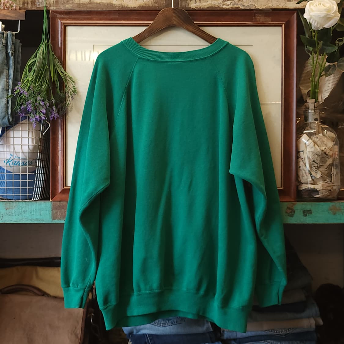 90s 헤인즈 빈티지 스웻셔츠 플레인 스웻셔츠 그린 xxl 상품이미지2