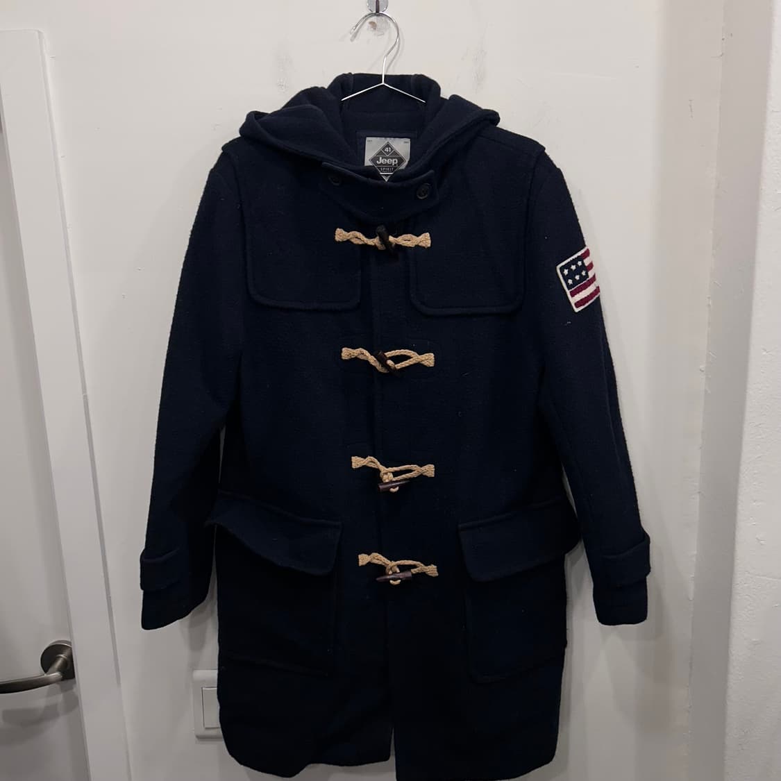 지프 성조기 플리스로고 후드 더플코트 상품이미지2
