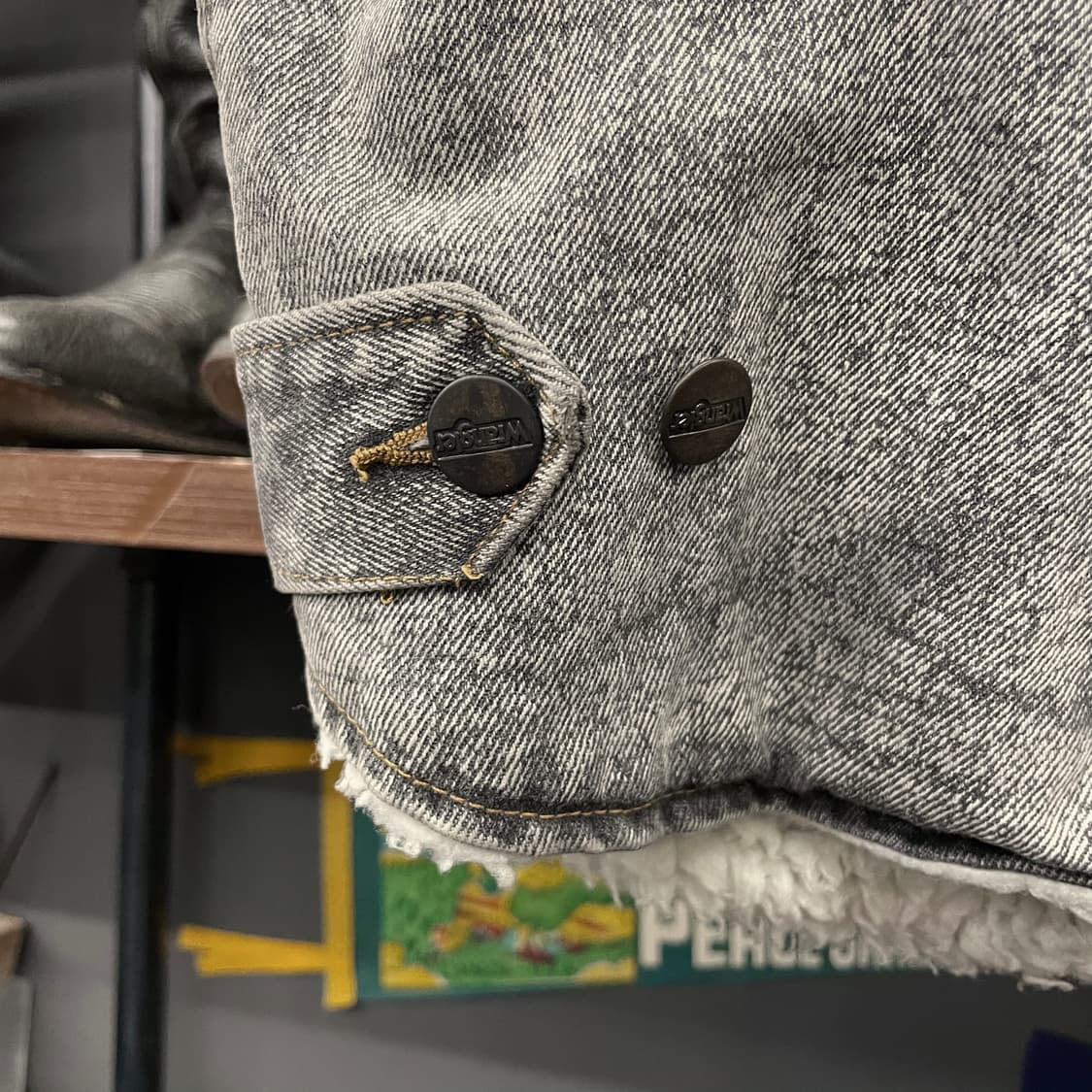 90s 랭글러 쉐르파 웨스턴 카우보이 데님 코트 자켓 상품이미지8