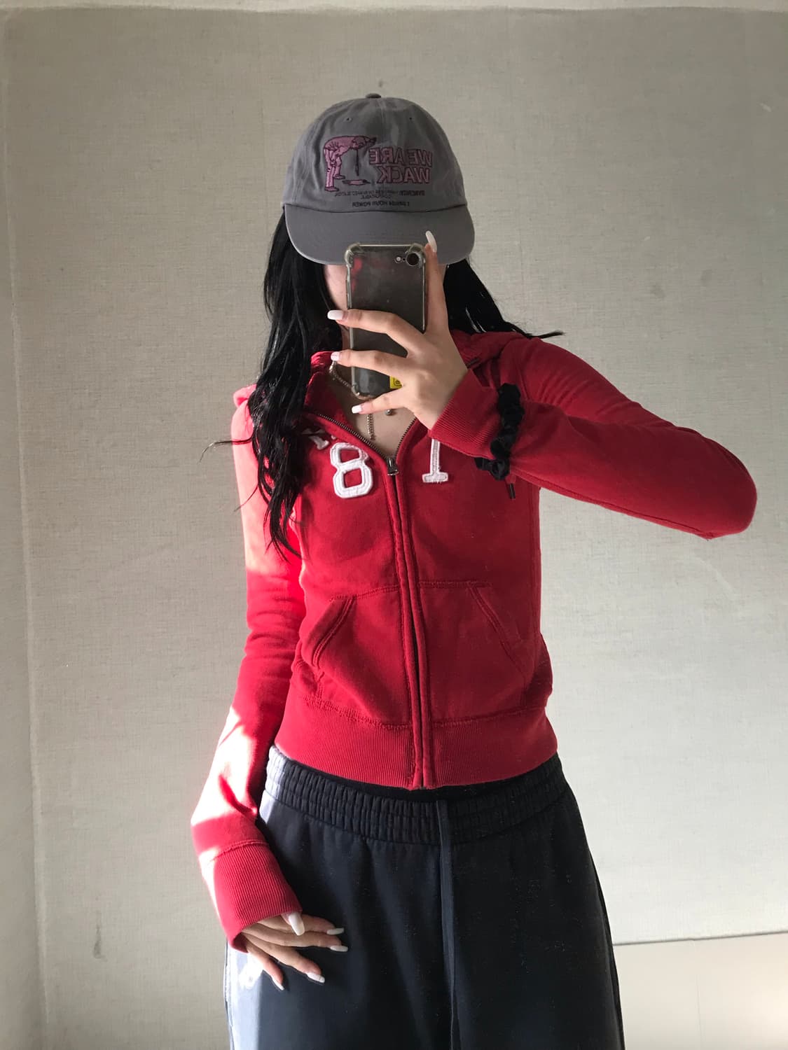 아베크롬비 레드 딱붙핏 후드집업 상품이미지5