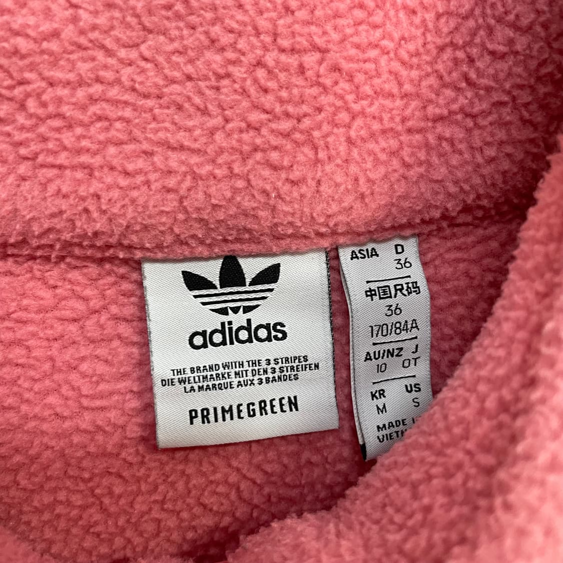 아디다스 오리지널 플리스 아노락 자켓 핑크 상품이미지4