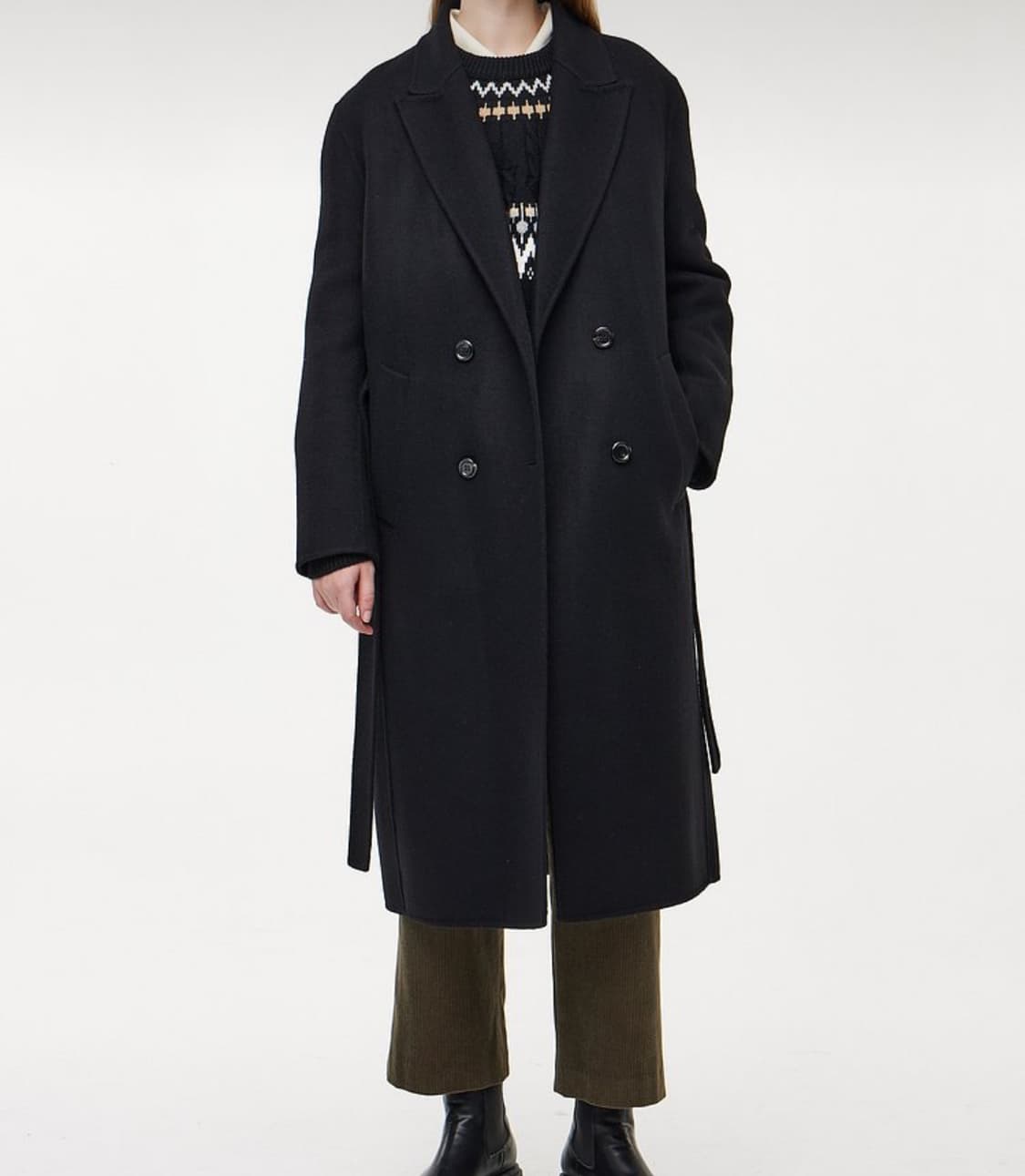 [Studio Tomboy]스튜디오톰보이 벨티드코트(블랙) 상품이미지2