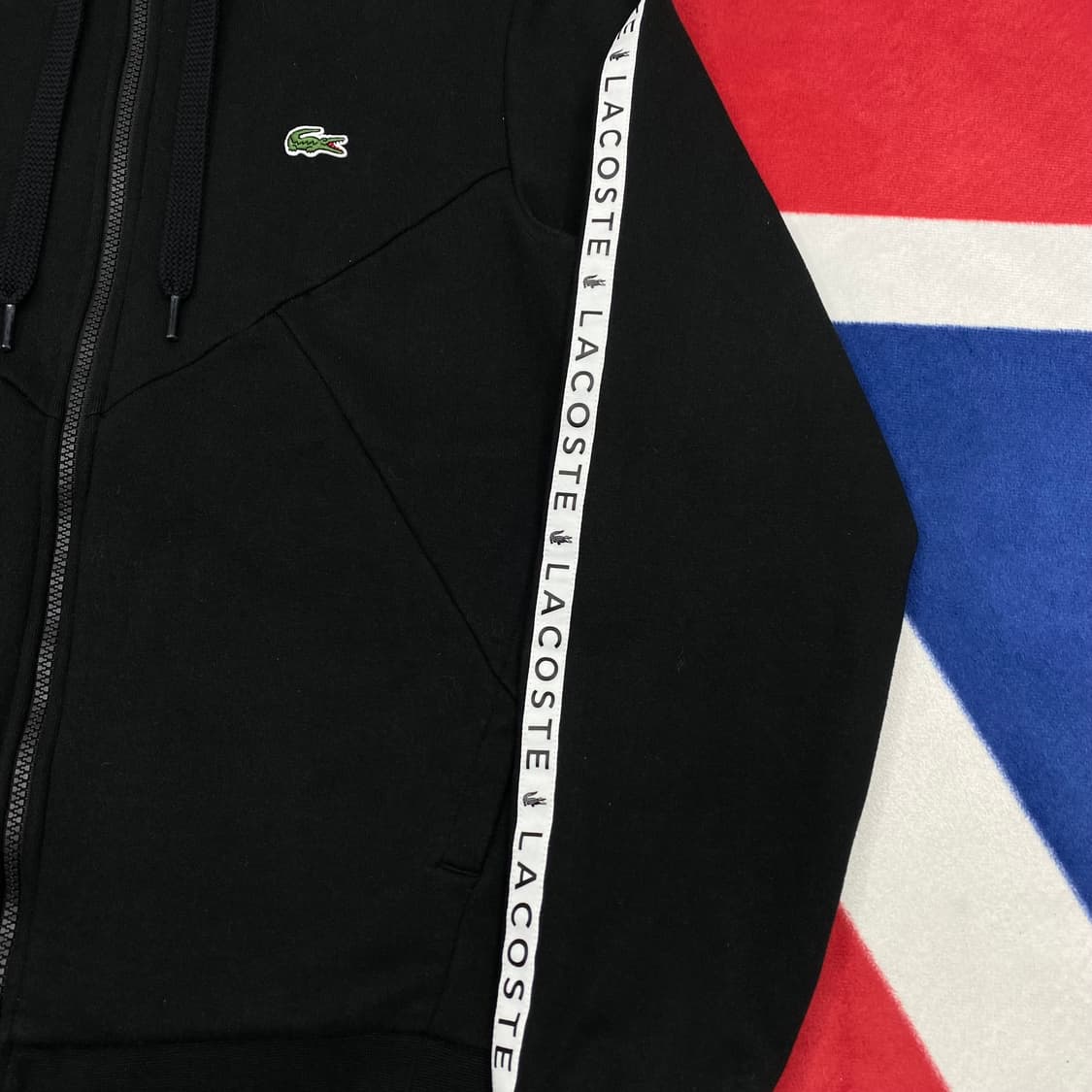 라코스테 사이드라인 후드집업 S 실측 M  상품이미지4