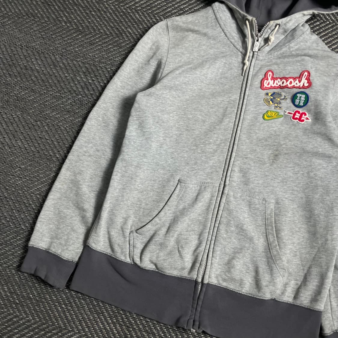 나이키 와펜 패치워크 그레이 후드집업 y 4908 상품이미지4