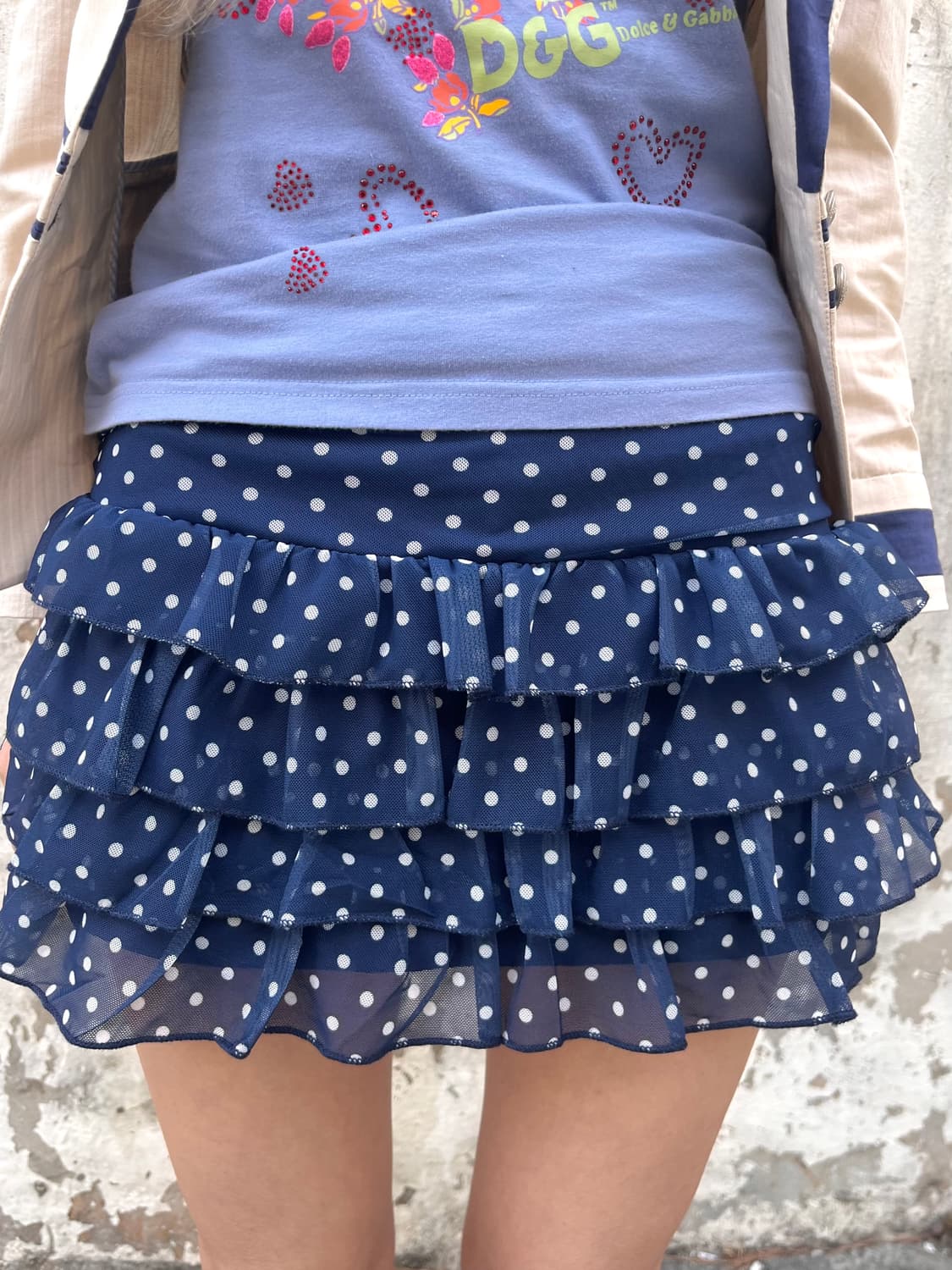 Y2k 갸루 도트 프릴 미니 스커트 팬츠 상품이미지1