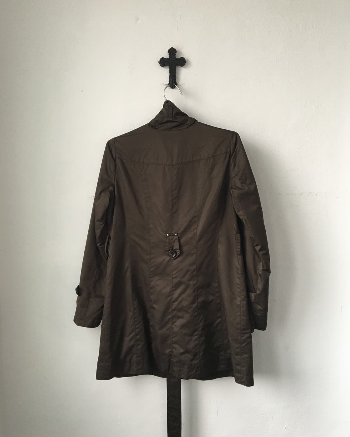 Belted glossy high neck jacket 상품이미지5