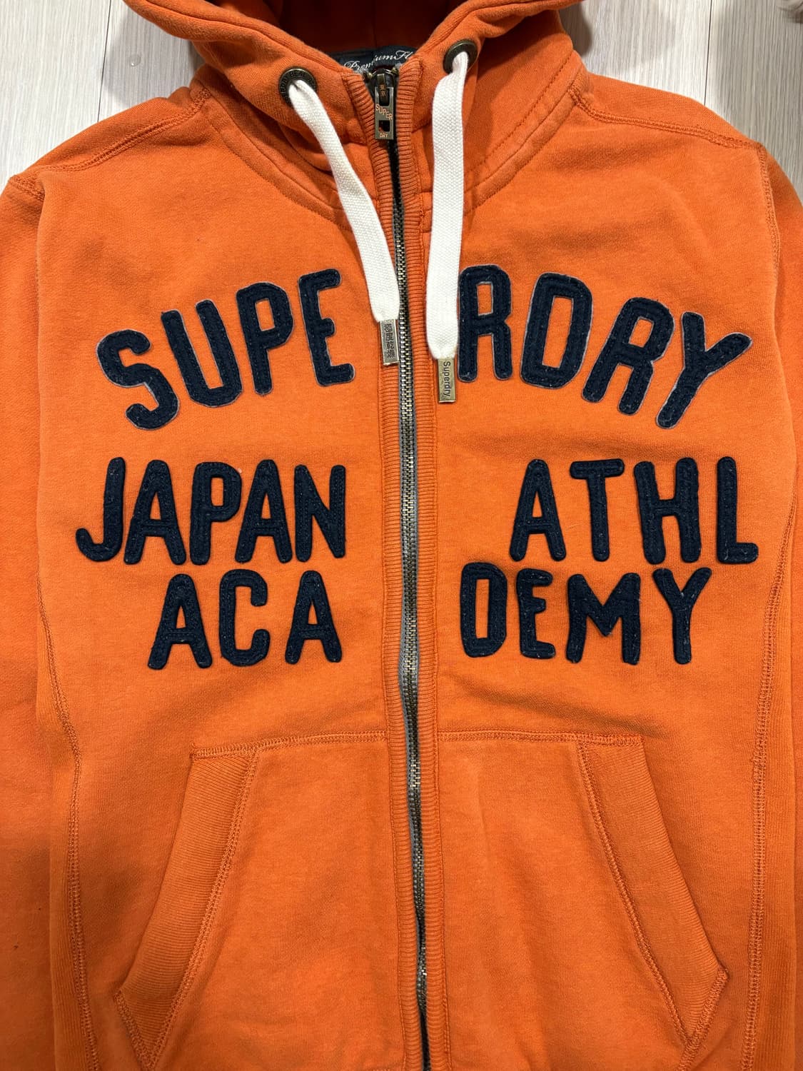 일본 빈티지 슈퍼드라이 오렌지 레터링 후드집업 상품이미지3