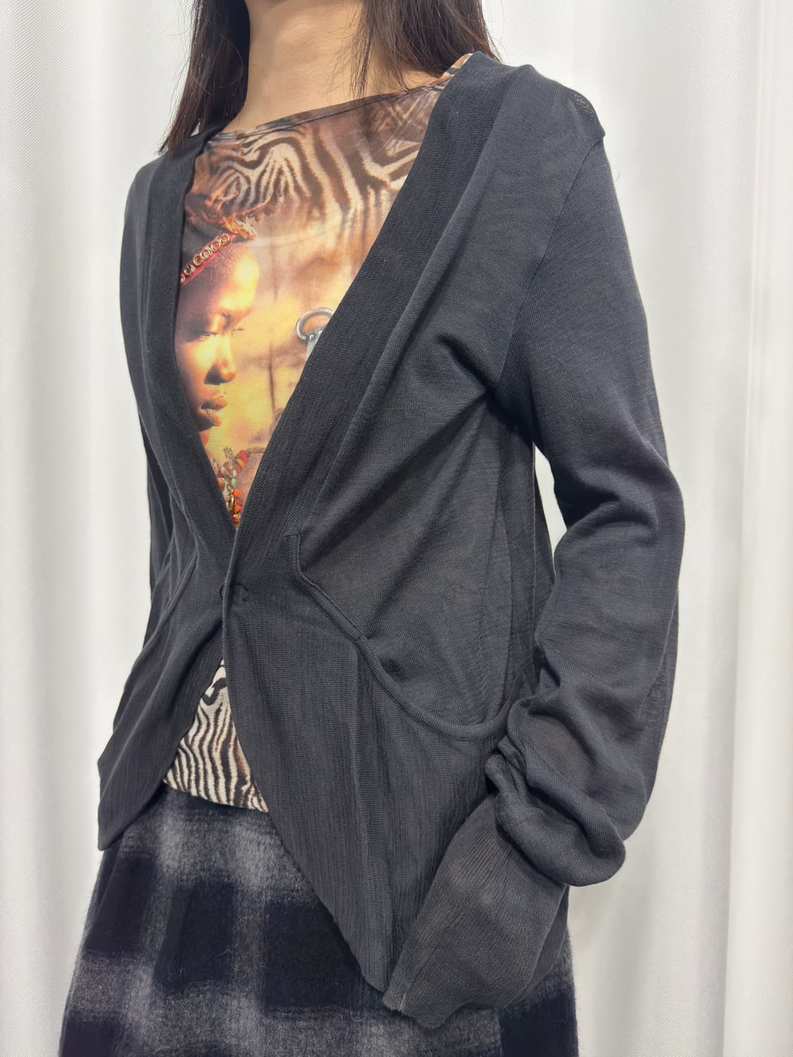 hazard eouture printing mesh top 상품이미지6