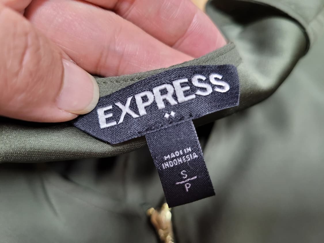익스프레스(EXPRESS) 지퍼 카키블라우스 55-66 새상품 상품이미지6