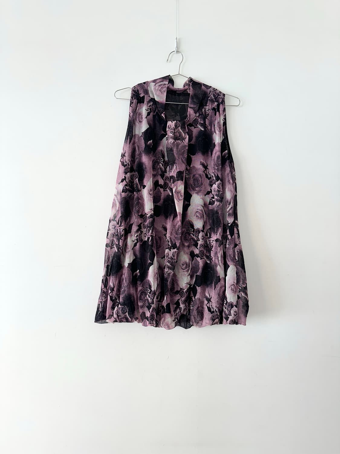 Rose neck drape blouse / purple 상품이미지1