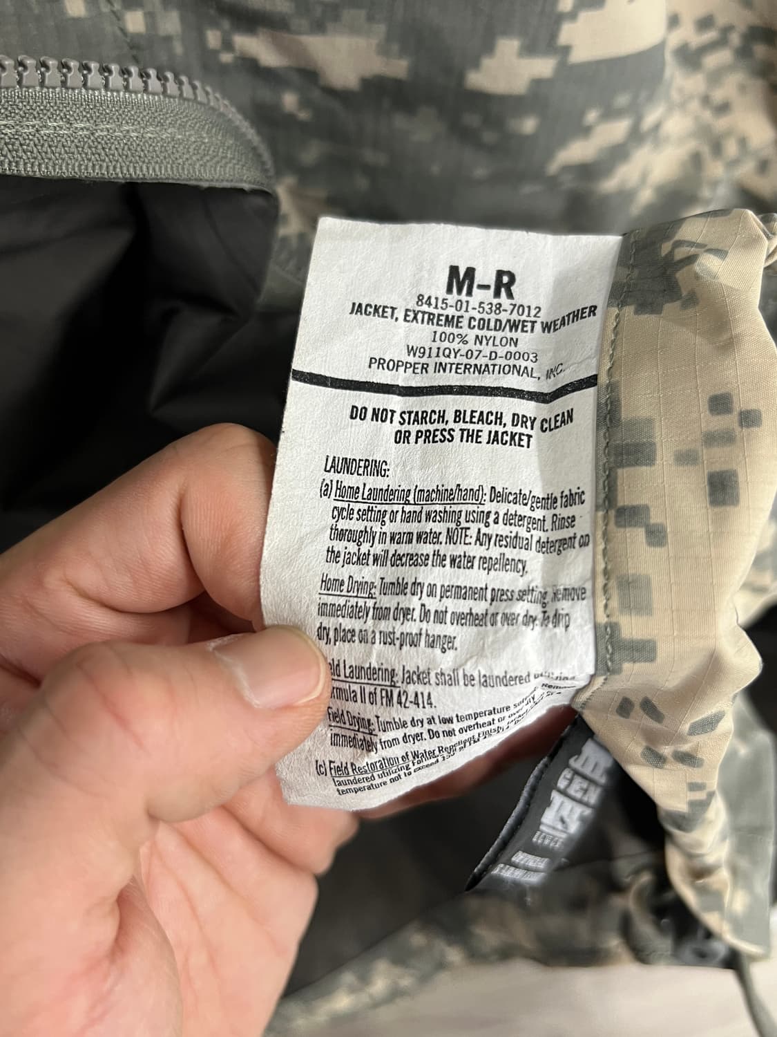 밀리터리 US army 카모플라쥬 고어텍스 우븐 바람막이 자켓 상품이미지5