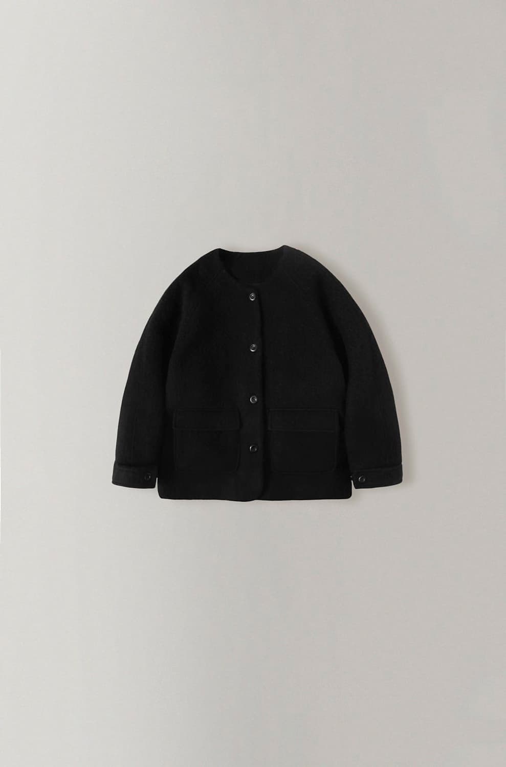 오로 카라리스 헤어리 하프 코트_Classic Black, M 상품이미지2